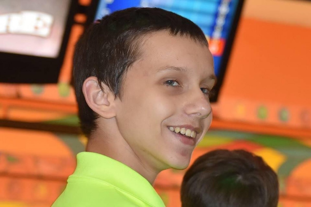 My son Jonathan at the bowling alley