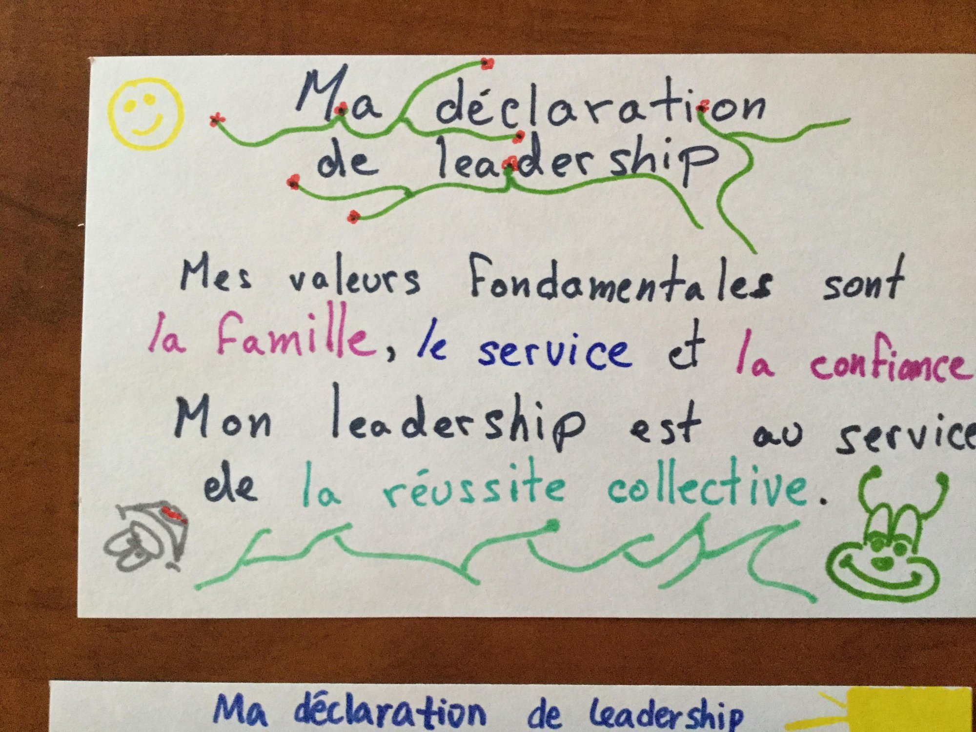 Un example de déclaration de leadership en français
